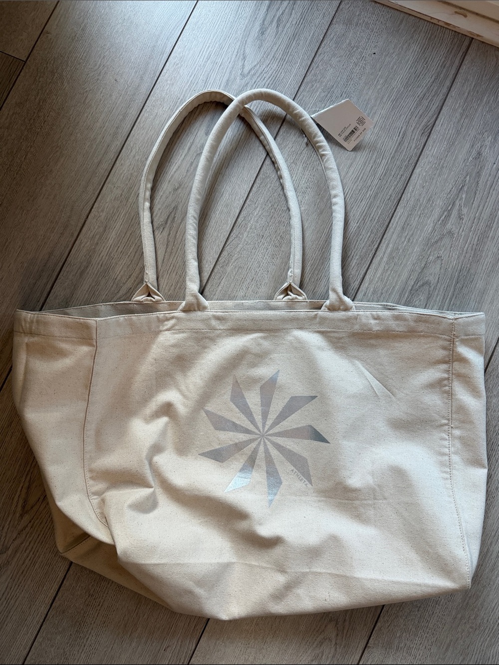 Athleta - Canvas Tote Bag with Silver Starburst Detail - Neutral